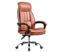 Office Chair, Computer Home Office Task Leather Swivel Recliner Desk Chair,Black-Without foot pad (Brown Without foot pad)