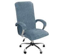 AIMENJOY Office Chair Cover - Velvet Stretch Rotating Slipcover for High Back Boss Chair (Blue, Large)