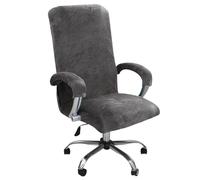 AIMENJOY Office Chair Cover Velvet Computer Chair Cover Stretch Rotating Chair Cover Removable Swivel Slipcover Boss Chair Cover High Back Chair Cover with Arm Covers (Grey,Large)