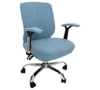 Office Chair Cover,Washable Full Wrap Elastic Chair Cover,Stretch Office High Back Chair Cover with Arm Covers, Removable Chair Seat Cushion Protectors for Rotating Chair Computer Chair (Water Blue)