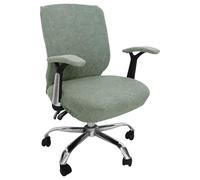 Office Chair Cover,Washable Full Wrap Elastic Chair Cover,Stretch Office High Back Chair Cover with Arm Covers, Removable Chair Seat Cushion Protectors for Rotating Chair Computer Chair (Bean Green)