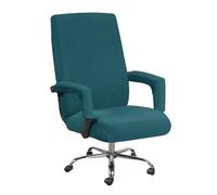 Office Chair Cover with Armrest Covers, Cat Scratch Proof, Computer Office Armchair Slipcover with Zipper, Stretchable Rotating High Back Chair Seat Protector(Dark Green,M)