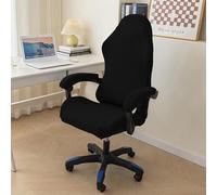 Office Chair Cover with Armrest, Gaming Computer Office Chair Seat Slipcovers, Stretch Gamer Armchair Covers Cat Scratch Proof(Black)