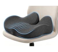 Office Chair Cushion - Ergonomic Coccyx Seat Cushion for Long Sitting, Memory Foam Seat Cushion with Thick Support, Pressure Relief Cushion for Office Chair, Desk Chair & Home Office Use, Dark Grey