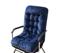 Office Chair Cushion with Backrest 17.7" x 37" - Soft & Plush One-Piece Seat Pad with Back Elastic Band & Ties for Dining Chair Pads, Outdoor & Garden Rocking Chairs (Navy Blue)