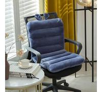 Office Chair Cushion with Backrest - One-Piece Thickened Crystal Velvet, Non-Slip, Rabbit Ear Design, Desk Chair Seat Cushion for Long Sitting, for Office, Home & Dining (85×45cm,Navy Blue)