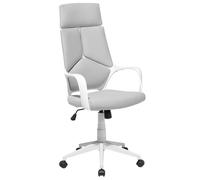 Beliani Swivel Office Chair Grey And White Delight, Grey