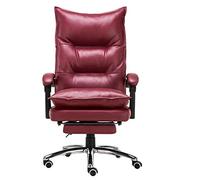 Office Chair Desk Chair Computer Chair Ergonomic Executive Chair, PU Leather Office Chair,High-Back Swivel Chair with Free Lift and Rotation, with Pedals, Boss Ch, Wine Red