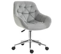 Office Chair Ergonomic Computer Desk Chair Adjustable Height Armrest Velvet Grey