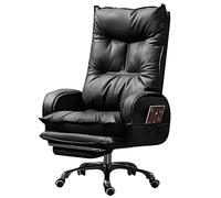 Office Chair - Ergonomic Executive Computer Desk Chairs with Tilt Function, Swivel Task Chair with Lumbar Support, Strong Metal Base, PU Leather