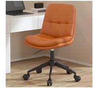 Office Chair Ergonomic Leather Desk Chair With 360° Swivel Armless Design For Home Adjustable Height And Upholstered Seat Rolling Task Chair For Comfort And Style. Aqiong