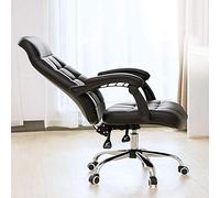 Office Chair,Executive Computer with Linkage Armrest Pu Leather Lift s High Back Black Adjustable ArmTilt Lock Function Swivel Recliner,White (Black)