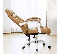 Office Chair,Executive Computer with Linkage Armrest Pu Leather Lift s High Back Black Adjustable ArmTilt Lock Function Swivel Recliner,White (Brown)