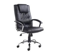 Office Chair | Executve Chair | Black Leather Faced| High Back | Fixed Arms | Somerset SOM300T1
