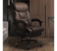 Office Chair Gaming Chair Computer Chair Executive Office Chair with Wheels,Ergonomic Leather Desk Chair High Back Reclining Computer Chair,Comfortable Boss Chair, Brown-64x46