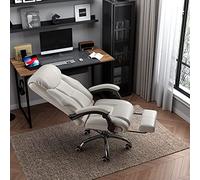 Office Chair Gaming Chair Computer Chair Executive Office Chair with Wheels,Ergonomic Leather Desk Chair High Back Reclining Computer Chair,Comfortable Boss Chair, Beige-64x46
