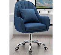 Office Chair Gaming Chair Computer Chair Height Adjustable Swivel Chair Modern Mid-Back Chair with Metal Base,Home Office Chair Upholstered Computer Chair with Backrest,Velvet Office (Blue 55x80)