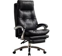 Office Chair, Genuine Leather Computer Chair for Home Office, Ergonomic Reclining Design for Comfort During Extended Sitting