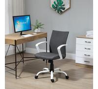 Office Chair Linen Swivel Computer Desk Chair Home Study Task Adjustable Height VINSETTO Dark Grey One Size