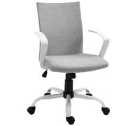Office Chair Linen Swivel Computer Desk Chair Home Study Task Chair, Light Grey