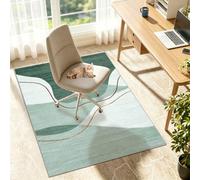 Office Chair Mat for Carpet Hardwood Floors, Heavy Duty Floor Protector, Anti-Slip Gaming Rug with Rubber Back, Extra Thick Gaming Chair Mat for Home Office Study Chair Mat Desk Chairs Green 100x110cm