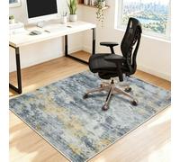 Office Chair Mat for Hard Floor 120x150cm Floor Protector for Office Chair | Famibay Non Slip Desk Chair Mat for Rolling Chair Washable Floor Protection Mat for Home Office Tile Laminate Yellow Grey