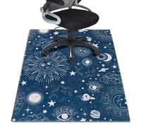 Office Chair Mat for Hardwood Floor 36"X 48" Computer Desk Chair Carpet Office Mats for Rolling Chairs Carpet Non-Slip Floor Protector Mat for Office Home Hard Floor & Tile Floor(Blue White)