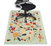 Office Chair Mat for Hardwood Floor 36"X 48" Office Rugs for Gaming Rolling Chairs Computer Desk Chair Non-Slip Boho Floral Protector Mats for Hard Floor & Tile Floor Decor