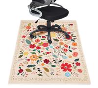 Office Chair Mat for Hardwood Floor 36"X 48" Office Rugs for Rolling Chairs Computer Desk Chair Non-Slip Boho Floral Protector Mats for Hard Floor & Tile Floor Decor
