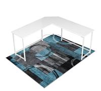 Office Chair Mat for Hardwood Floor&Tile Floor,48"X 60"-Geo Blue Gray