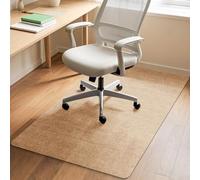 Office Chair Mat for Hardwood Floors 55" x 35", Durable Non-Slip Large Tile Floor Protector, Anti-Scratch Thick Heavy-Duty Recyclable Gliding Desk Mats for Computer Rolling Chairs, Khaki/Camel
