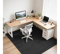 Office Chair Mat for Hardwood Floors 63" x 51", Durable Non-Slip Large Tile Floor Protector, Anti-Scratch Thick Heavy-Duty Recyclable Gliding Desk Mats for Computer Rolling Chairs, Slate Black