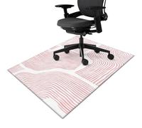 Office Chair Mat for Hardwood & Tile Floor 36"x48",Modern Boho Abstract Pink Computer Chair Mat for Rolling Chairs Carpet,Low-Pile Rubber Backing Under Desk Non Slip Gaming Rug Large Protector Mat