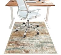Office Chair Mat for Hardwood Tile Floor, Abstract 48"X 60" Desk Floor Mats for Office Chair on Rolling Chairs Carpet, Desk Anti-Slip Rug for Computer Chair, Low-Pile Carpet Protector Mat, Orange Sage