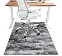 Office Chair Mat for Hardwood Tile Floor, Abstract 48"X 60" Desk Mats for Office Chair on Rolling Chairs Carpet, Desk Anti-Slip 1/5" Thick Rug for Computer Chair, Thin Low-Pile Floor Mat, Dark