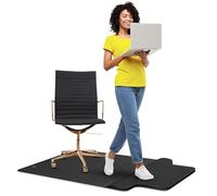 Office Chair Mat with Anti Fatigue Cushioned Foam - Chair Mat for Rolling Chairs with Foot Rest Under Desk - 2 in 1 Standing Desk Anti-Fatigue Comfort Mat for Hardwood Floor - 54”x 36” (Matte Black)