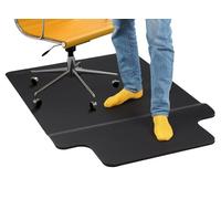 Office Chair Mat with Anti Fatigue Cushioned Foam - Chair Mat for Rolling Chairs with Foot Rest Under Desk - 2 in 1 Standing Desk Anti-Fatigue Comfort Mat for Hardwood Floor - 54”x 36” (Matte Black)