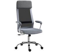 Office Chair Mesh High Back Swivel Task Home Desk Chair w/ Arm, Grey Vinsetto