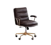 Office Chair Office Chair PU Leather Swivel Chair Chair Modern Mid Back Swivel Vanity Chair for Office, Meeting, Study Room Computer Desk Chair,Green-One Size (Black One Size)