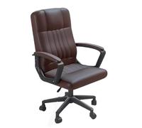 Office Chair - PU Leather Adjustable Swivel Desk Chair Rolling Work & Study Chair for Home & Office Brown - One Size