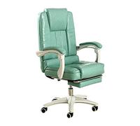 Office Chair Reclining E-sports Game Seat High-Back PU Leather Computer Desk Chair with Footrest Video Game Swivel Chair Bearing Capacity: 330lbs,Green (Green)
