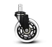 Office Chair Replacement Wheels - 5 Silent 3-Inch Universal Casters for Heavy Furniture, Durable Polyurethane & Rubber, Smooth Rolling, Easy Installation.