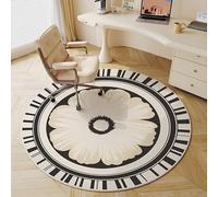 Office Chair Round Mat for Hardwood Floor - Vintage French Style Rug Non Slip Low Pile Multi-Purpose Circle Carpet for Bedroom Living Room Study Desk Tea Table Floor Protector (N,100x100cm)
