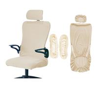 Office Chair Slipcover Water Repellent Jacquard Stretch Armrest Swivel Cover with Headrest - Rotating Boss Chair Protection