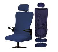 Office Chair Slipcover Water Repellent Jacquard Stretch Armrest Swivel Cover with Headrest - Rotating Boss Chair Protection