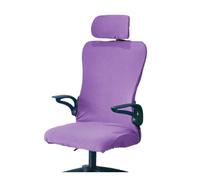 Office Chair Slipcover Water Repellent Jacquard Stretch Armrest Swivel Cover with Headrest - Rotating Boss Chair Protection