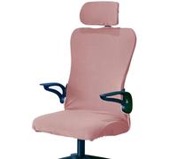 Office Chair Slipcover Water Repellent Jacquard Stretch Armrest Swivel Cover with Headrest - Rotating Boss Chair Protection