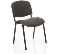 ISO Stacking Chair Charcoal Fabric Black Frame Without Arms