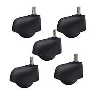 Office Chair Swivel Castors 2" Furniture Caster Plastic Castors 50mm Universal Wheel Bread Wheel Office Chair Pulley Roller Resistant for Timber Floor Replacement Roller 5pcs (Stalk)