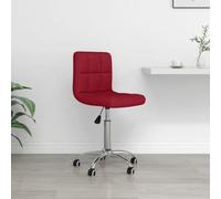 Office Chair Swivel Wine Red Fabric with Gas Lift 40 x 47 x 74.5 - 86 cm Ergonomic with Wheels for Office Home Office Study Comfortable and Space-Saving